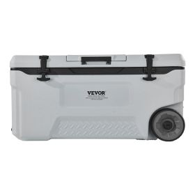 VEVOR Portable Cooler, 74 QT Wheeled Cooler with Ice Retention, Heavy-Duty Handles and Cup Holder