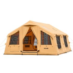 VEVOR Inflatable Tents for Camping, 8-12 Person Easy Setup Blow up Tent with Hand Pump, 4 Season Luxury Glamping Tent with 2 Skylights, Canopy
