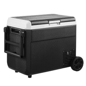VEVOR 12 Volt Car Refrigerator, 63.4QT/60L Car Fridge, Portable Electric Cooler with Wheels and Handle, -4-68 Fahrenheit