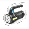 USB Rechargeable Handheld LED Flashlight Outdoor Spotlight Searchlight Work Light(Logistics only For USPS.TK/TMEU only For self-pickup)