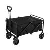 5in Wheel No Brake 100L Collapsible Folding Wagon Cart With Adjustable Handle 220LBS Load Capacity Heavy Duty Foldable Utility Outdoor Wagon For Campi