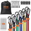 VEVOR 30 Piece Bungee Cords Assortment, 8 mm Heavy Duty Bungee Straps with A3 Steel Carabiners, Includes 10", 18", 24", 36", 48", 60", 72"
