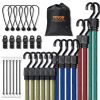 VEVOR 32 Piece Flat Bungee Cord Set, 17 mm Heavy Duty Bungee Straps with A3 Steel J-Hooks, Includes 10", 18", 24", 32", 40"