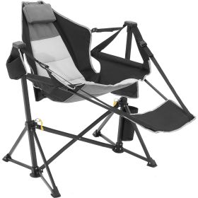 VEVOR Reclining Camping Chair, 300 lbs Load Camping Hammock Chair, Rocking Lounge Folding Chair with Footrest, Storage Bag