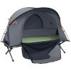 Camping Tent Cot, Multifunctional Folding Tent Combo, Portable Off-Ground Tent Shelter with Self-Inflating Air Mattress and Carry Bag for 1 Person
