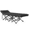 26.4" Wide Folding Bed, Camping Cot for Adults with Mattress, Storage Pocket, Carry Bag, Max Load 330 LBS, Black