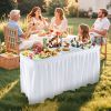 5 FT Folding Ice Cooler Table with Double Sinks for Camping Party Picnic Wedding