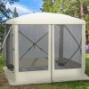 Outsunny Pop Up Camping Canopy Gazebo,Screen Shelter Party Tent with 1-Person Easy Set-Up, Ventilating Mesh, Portable Carry Bag