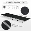 Lightweight Camping Cot, Aluminium Portable Folding Bed w/ Strong Support 331 lbs and Carry Bag for Camping, Black