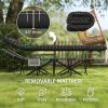 26.4" Wide Folding Bed, Camping Cot for Adults with Mattress, Storage Pocket, Carry Bag, Max Load 330 LBS, Black