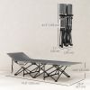 26.4" Wide Folding Bed, Camping Cot for Adults with Mattress, Storage Pocket, Carry Bag, Max Load 330 LBS, Black