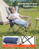 VEVOR Reclining Camping Chair, 4 Adjustable Positions, Portable Folding Lounger for Adults, Mesh Beach Chair with Footrest & Plush Cushion