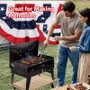 "Compact Foldable BBQ Grill - Thickened Steel Windproof Design with Adjustable Height for Outdoor Cooking"