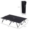 Outsunny 2 Person Folding Camping Cot for Adults, 50" Extra Wide Outdoor Portable Sleeping Cot with Carry Bag, Elevated Camping Bed, Beach Hiking