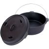 Pre-Seasoned Cast Iron Dutch Oven With Skillet Lid, Outdoor Camping Deep Pot for Camping Fireplace Cooking BBQ Baking Campfire, With Iron Pot Rack