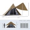 Outsunny Teepee Camping Tent: 2-3 Person Easy Setup with Porch for Outdoor Hiking