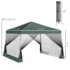 Outsunny 10' x 10' Pop Up Tent, Mesh Sidewalls, Adjustable Height, with Carry Bag for Outdoor & Garden