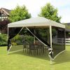Outsunny 10x10 Pop Up Canopy Tent, Mesh Sidewalls, Adjustable Height, Carry Bag Included - Garden Patio Shade, Easy Setup