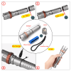 Rechargeable LED Flashlight Lamp 5-Modes Zoomable Hiking Camping Outdoor Torch +Battery+Charger