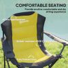2 Pack Folding Camping Chairs, High Back Folding Chairs w/ Cup Holder, Padded Camping Chairs for Outdoor Events, Yellow