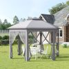 Outsunny 11' x 13' Pop Up Gazebo Canopy Tent with Zippered Mesh Sidewalls and Carrying Bag, Event Tent Shelter for Patio Garden Backyard, Gray