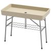 3.4ft Folding Ice Cooler Table with Drain, Fill and Chill Table Outdoor Table Cooler with Storage Shelf
