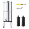 VEVOR Gravity-fed Water Filter System, 2.25G 304 Stainless-Steel Countertop Water Filtration System, Reduces Lead and up to 99% of Chlorine