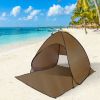 Pop Up Beach Tent Shade Shelter Anti-UV Automatic Pop Up Waterproof Tent Canopy for 2/3 Man with Net Window Storage Bag