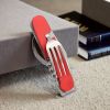 "6-in-1 Stainless Steel Cutlery Set â€“ Folding Knife/Fork/Spoon for Camping"